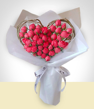 San Valentn - Bouquet inolvidable en forma de corazn